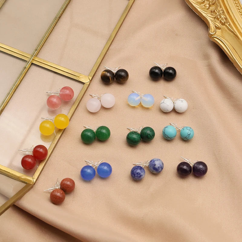 Wholesale Minimalist Turquoise Paw Natural Stone Crystal  Modern Women's Designer Earrings Fashion Luxury Earrings Jewelry