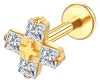 S&S ASTM F136 Titanium Labret Stud | Zircon | 83 Designs | Titanium & Gold