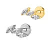 S&S ASTM F136 Titanium Labret Stud | Zircon | 83 Designs | Titanium & Gold