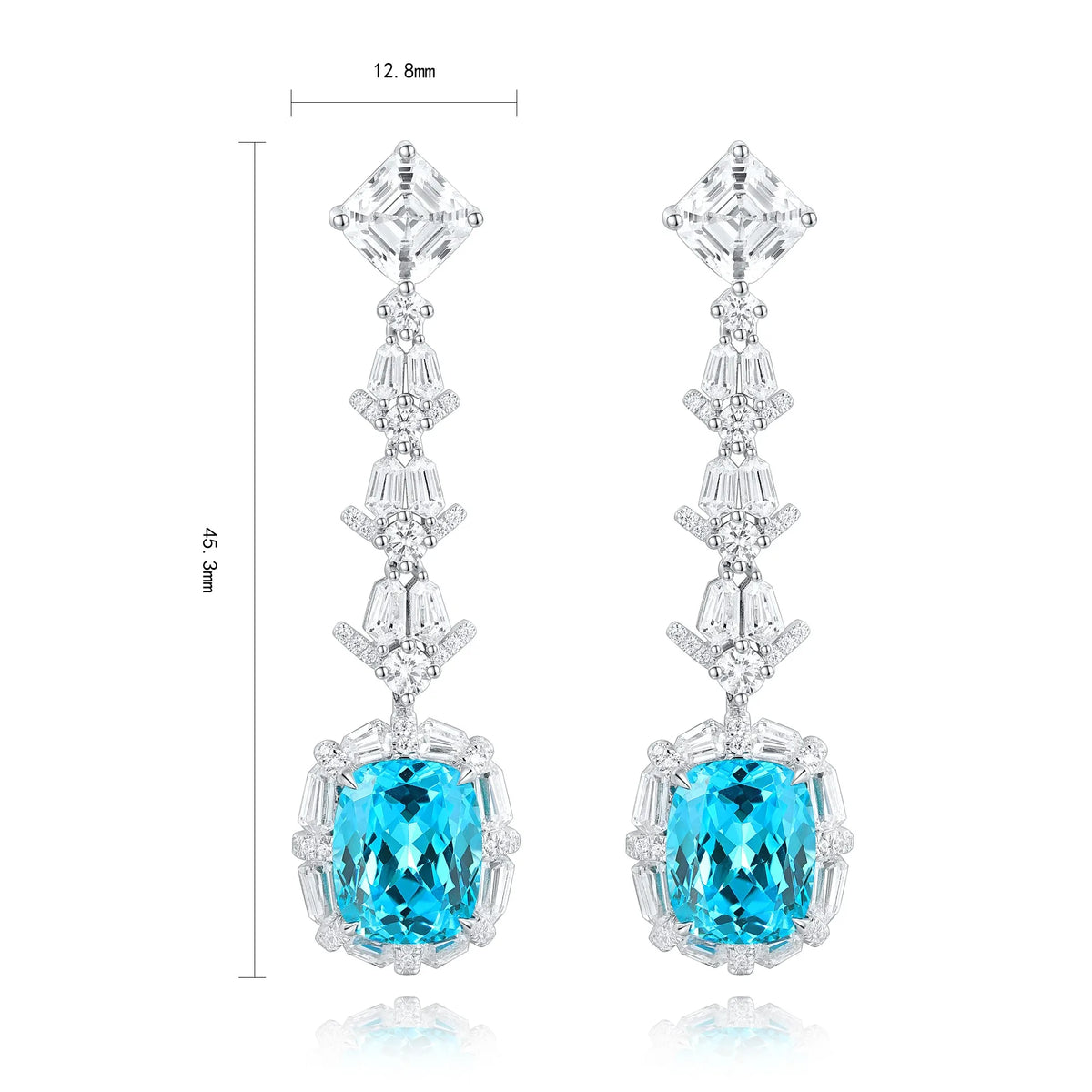 Gemfiori Anster High Quality S925 Lab Grown Paraiba Earring Stud Dainty Gemstone Stud Earrings for Women Daily Wear Gift