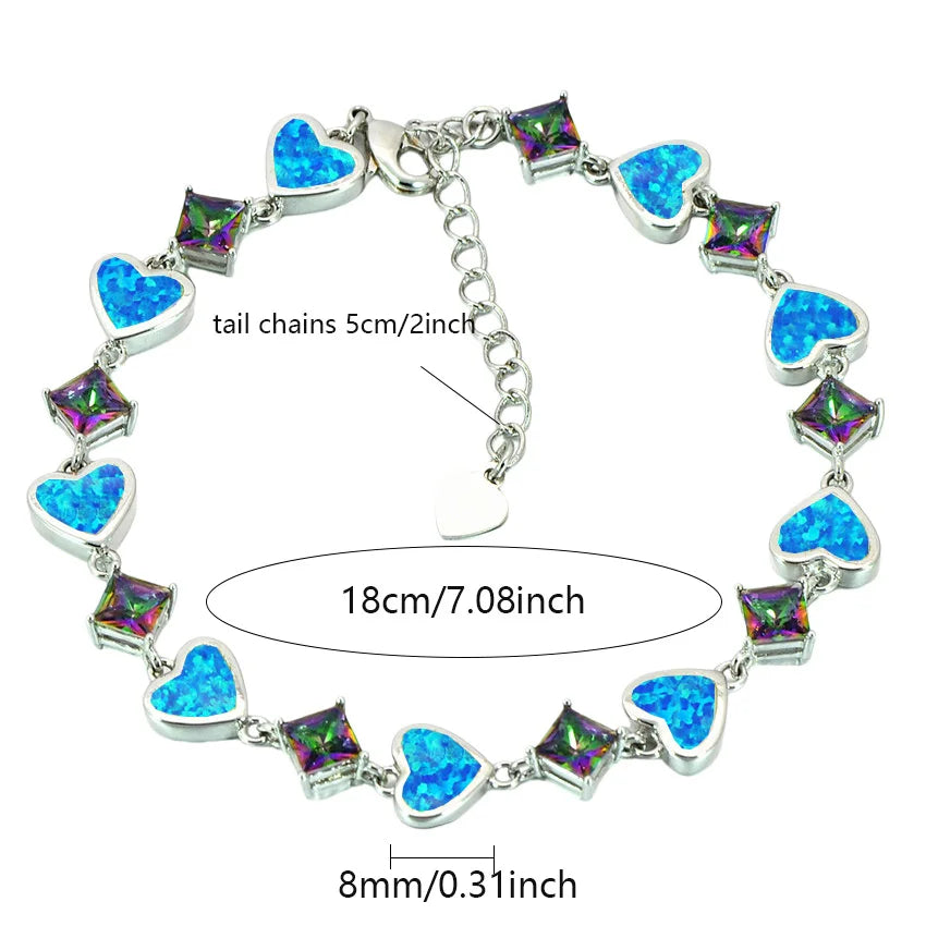 Aobao Bohemian Hawaiian Opal Bracelet Exquisite Crystal & Gemstone Design, Fashionable Jewelry for Women