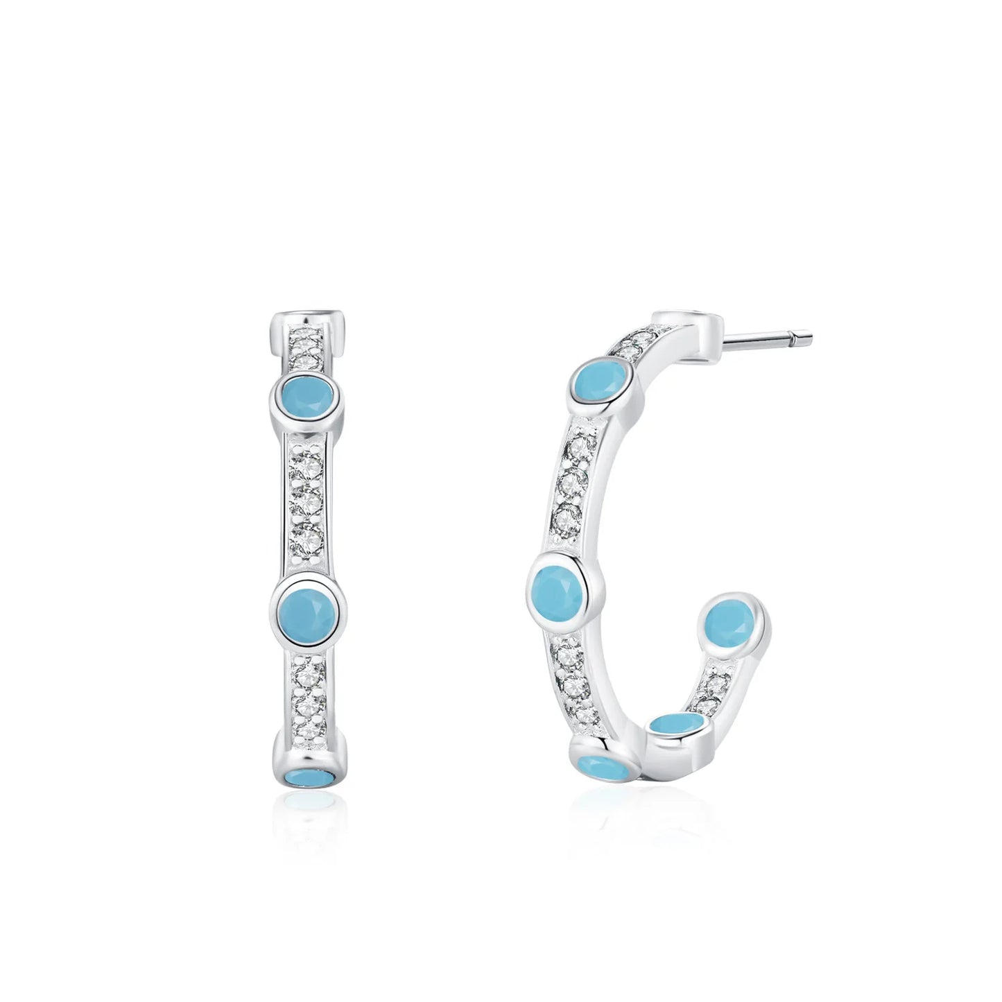 Wholesale 925 Sterling Silver Temperament Turquoise Retro Fashion Ring Earrings Jewelry Set Gift Set