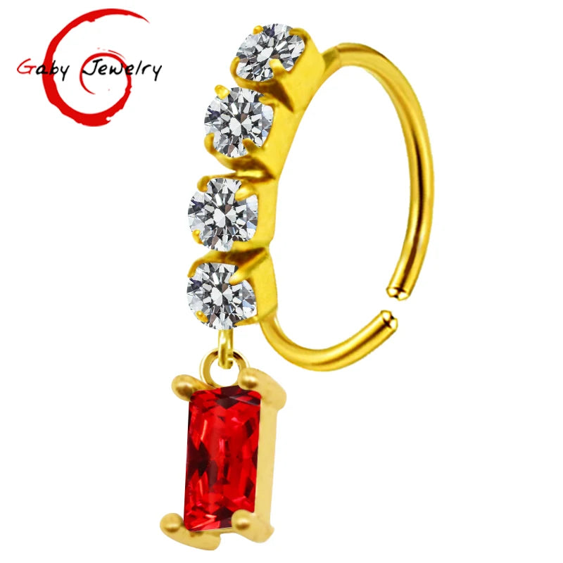 S&S Stainless Steel Dangle Hoop Nose Ring Collection | 66 Designs
