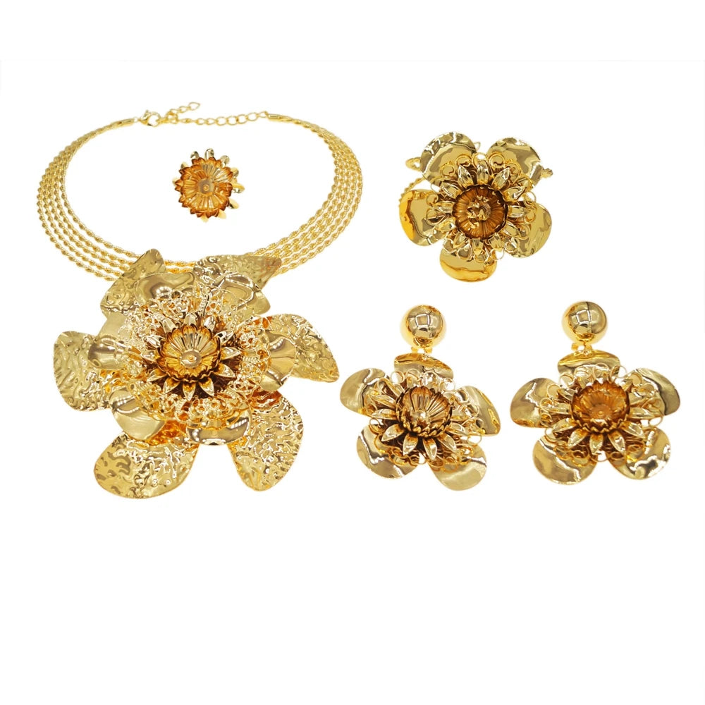 Italian Jewelry Set Alloy Brazilian Jewelry Sets Wedding Party Pendant Necklace  Earrings Jewelry Set HK048322
