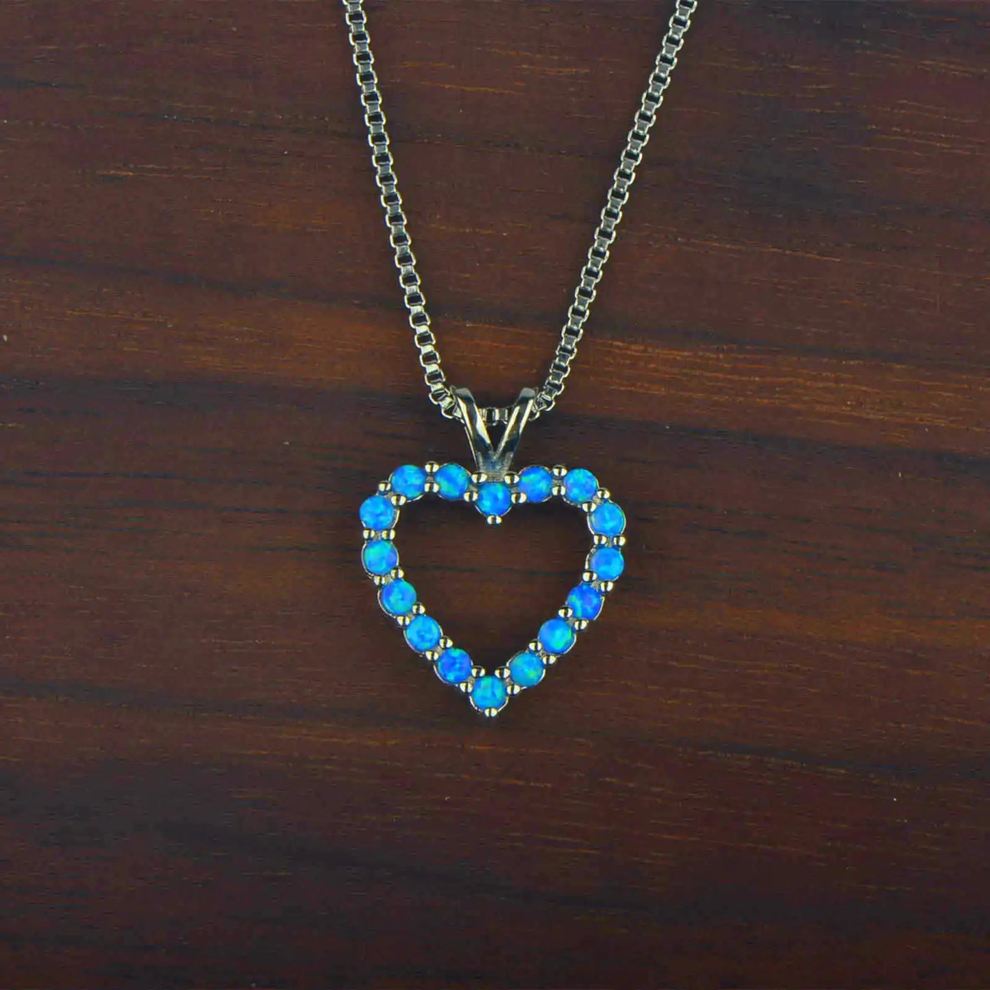 Trendy TikTok-Inspired Christian Heart Opal Silver Plated Sweater Chain Necklace | Women's Fashion Statement Jewelry Wholesale