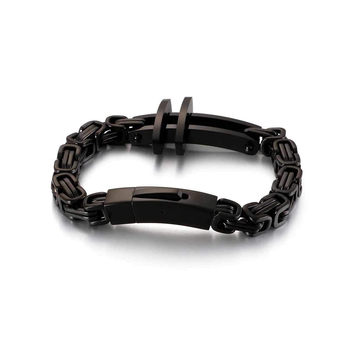 VIKING Christian Cross Byzantine Chain Bracelet – 316L Stainless Steel Men's Retro Bangle