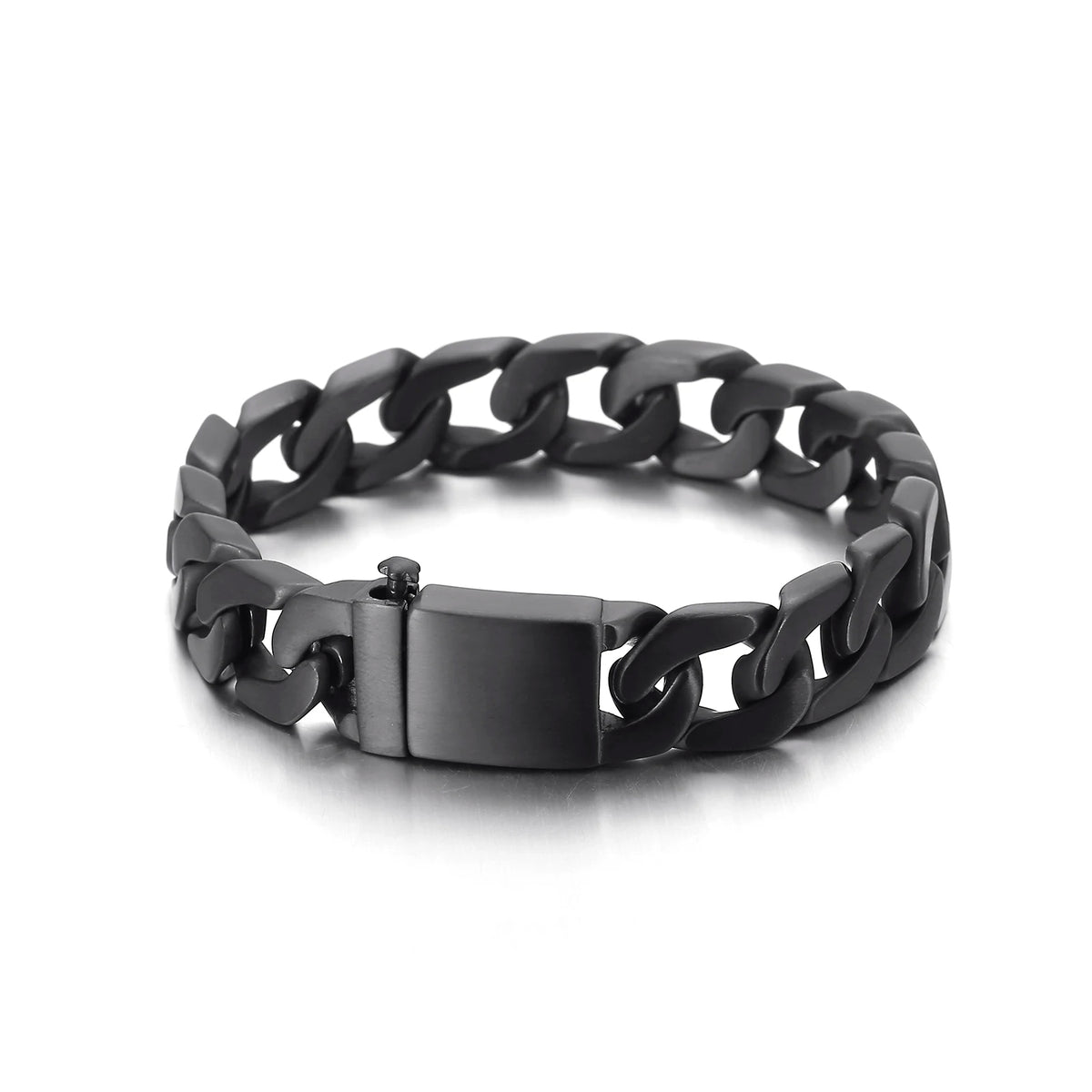 VIKING Mens Retro Domineering Black Link Bracelet – Stainless Steel