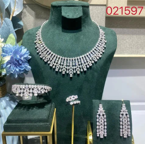 High Quality Dubai Jewelry Set Luxury Design 4pcs Dubai Wedding Jewelry Sets