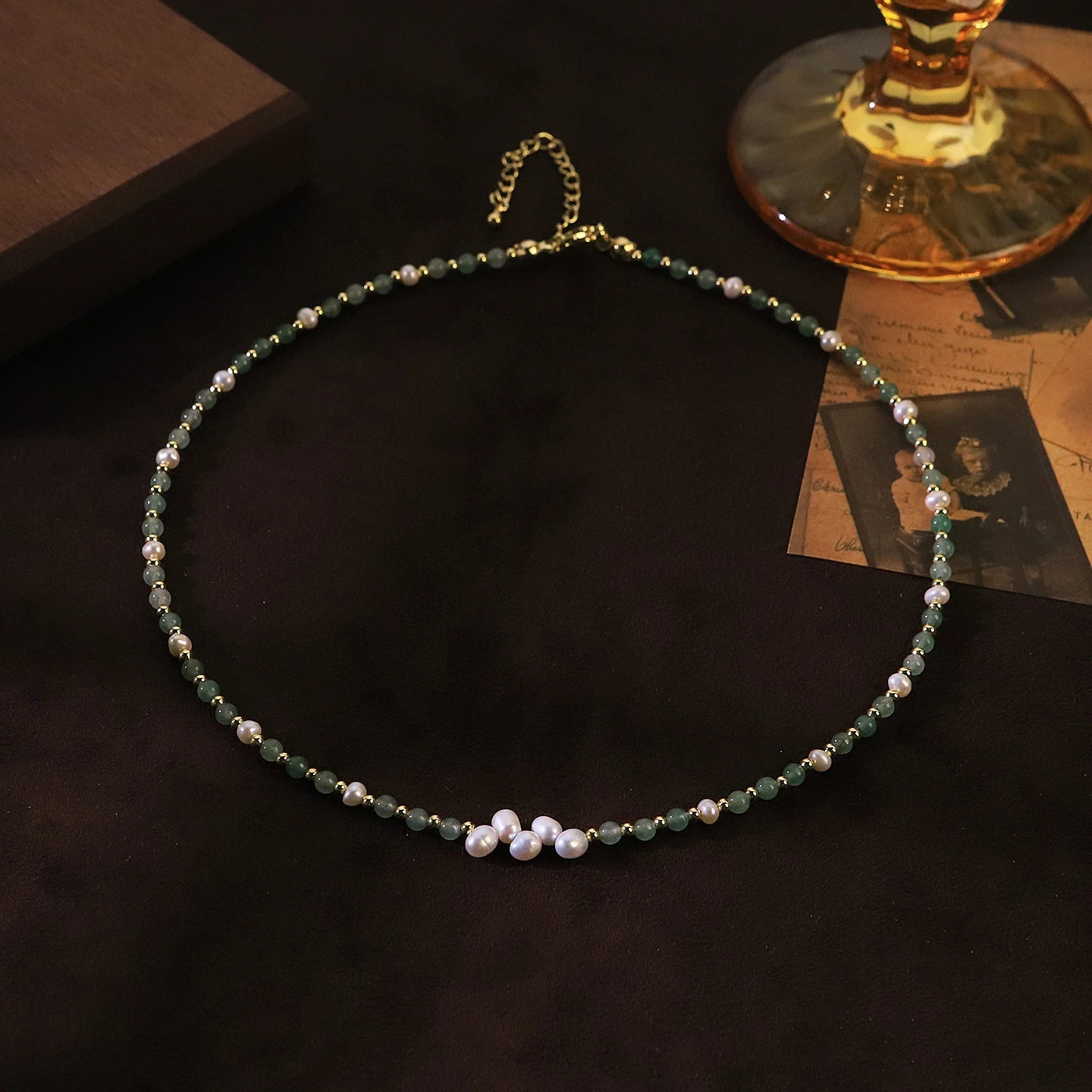 Natural Freshwater Pearl Jade Beaded Choker Necklace for Daily Office Banquet Jewelry Gift Dainty Pearl Necklace Fashion Jewelry
