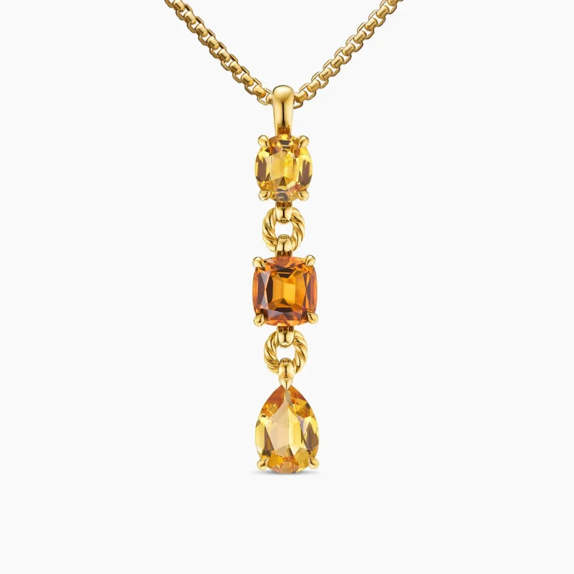 FASHIONISTA DY High-Quality Colored Diamond Necklace. Gold-Plated Colored Gemstone Necklace. Jewelry .
