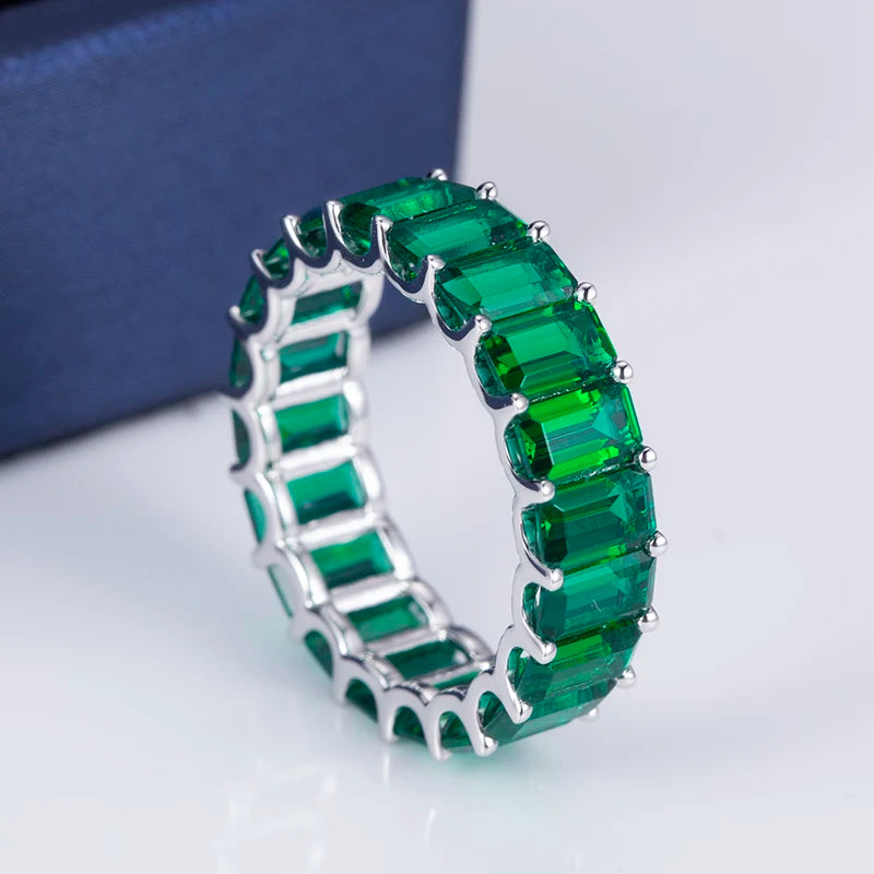 Messi Gems 2022 Trendy Ring Emerald Cut 14k 18k White Gold 5*3mm Lab Grown Zambia Lab Grown Emerald  Ring for Women