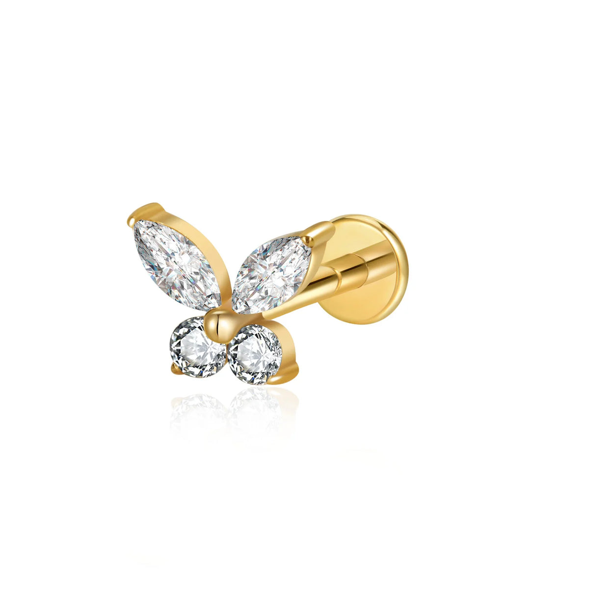 S&S ASTM F136 Titanium Zircon Labret & Nose Stud | Gold & Silver | 8 Designs