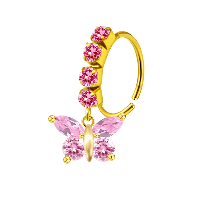 S&S Stainless Steel Dangle Hoop Nose Ring Collection | 66 Designs