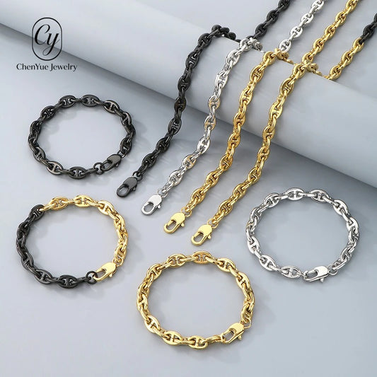 REBEL Polished Link Stainless Steel Jewellery