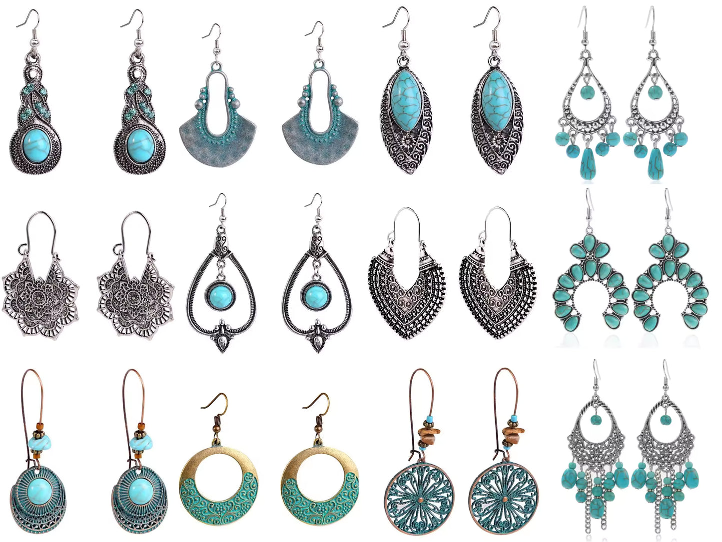 12Pairs Earrings SET .Bohemian SPECIAL OFFER  £29/-