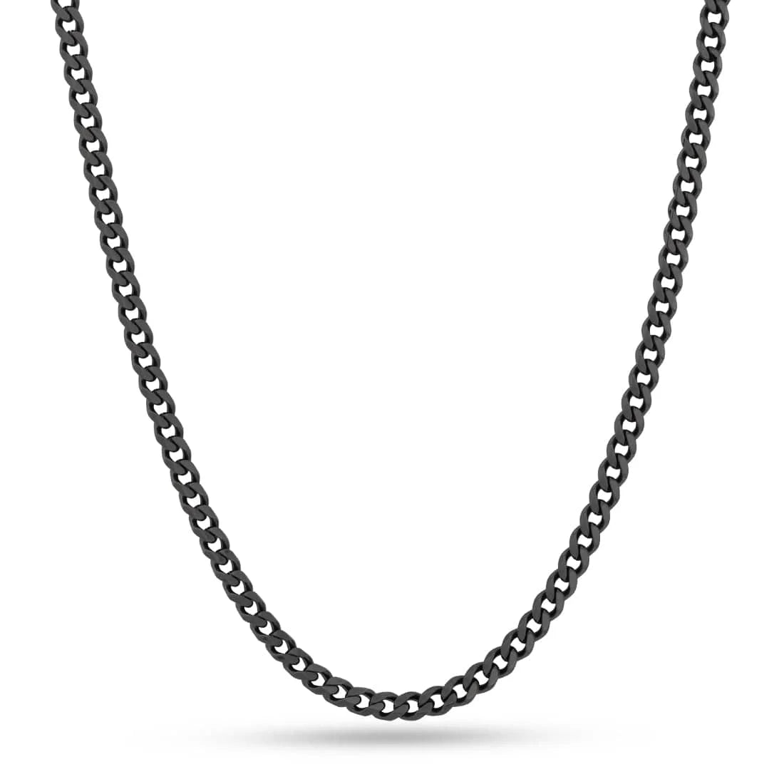 REBEL Stylish Stainless Steel Link Chain Necklace for Men 14\"-30\" Silver/Gold/Black Tone Hypoallergenic Jewelry Diamond Main Stone