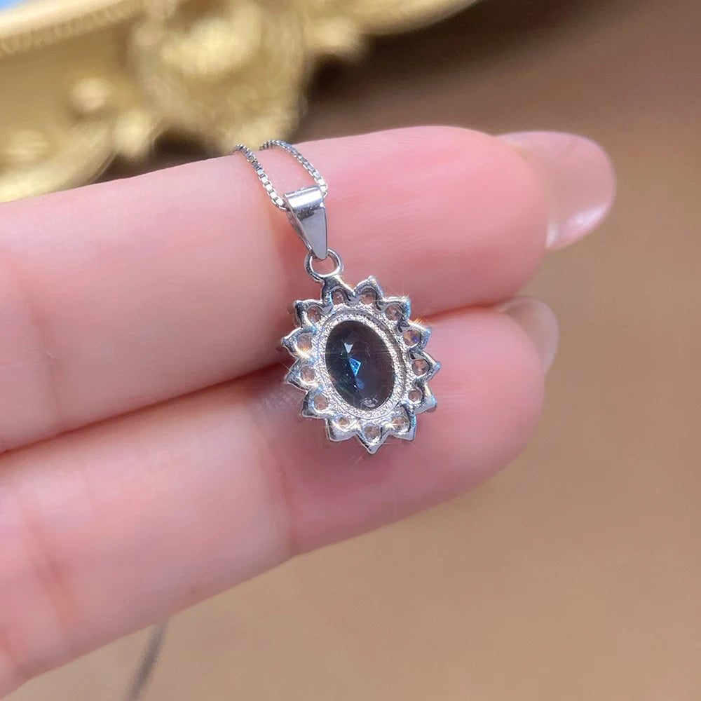 Gioiellieri Sterling 925 Silver Rhodium Plated Natural Topaz Luxury Trendy Custom Indian Birthstone Jewelry Pendant for Women