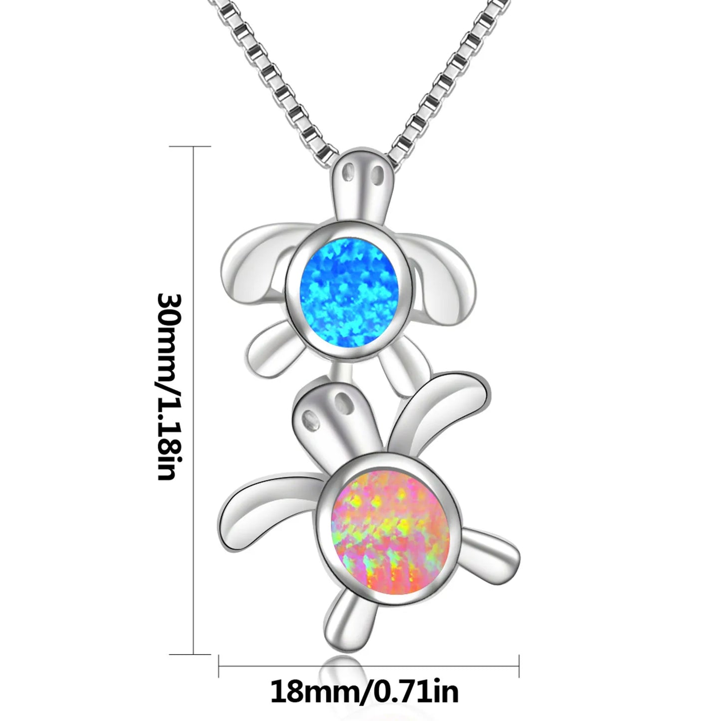 Aobao Couple Turtle Necklace, Turtle Pendant, Sweater Chain, Opal Necklace
