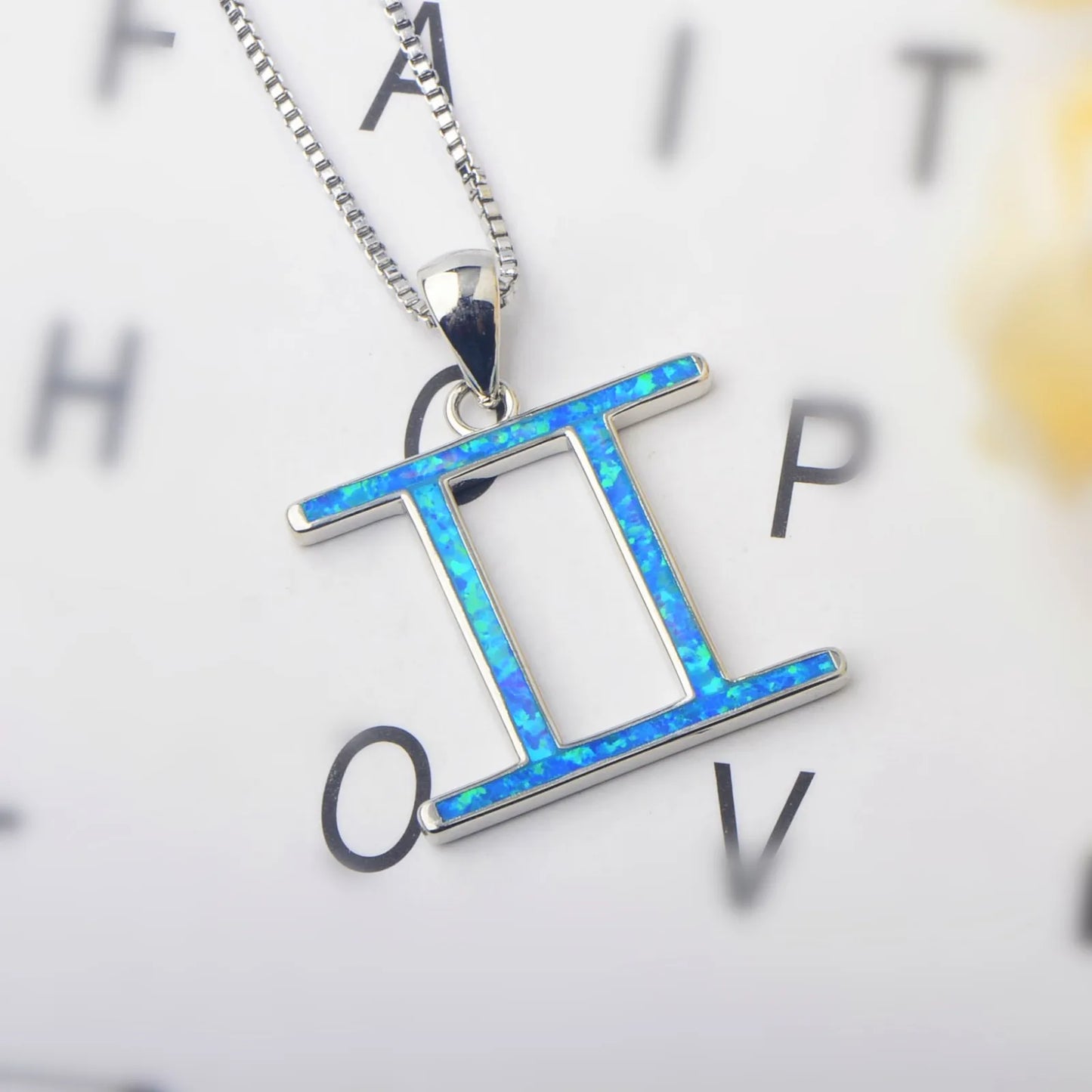 Gemini Zodiac Sign Pendant Necklace Aobao Stylish Fashion Jewelry for Daily & Casual Wear
