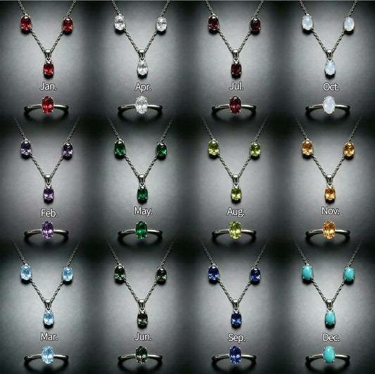 Hot Sale Birthstone 925 Sterling Silver Natural Various Gemstone Multiple Colors Jewelry Set Fine for Retailers and Boutiques