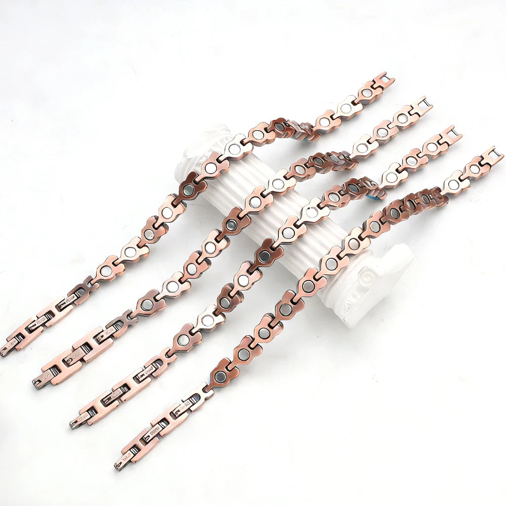 Fashionable Magnetic Inlaid Natural Turquoise Charm Butterfly Design Adjustable Unisex Trendy Bracelet