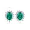 Gemfiori Anster High Quality Lab Grown Emerald S925 Silver Earring Stud Dainty Gemstone Stud Earrings for Women Daily Wear Gift