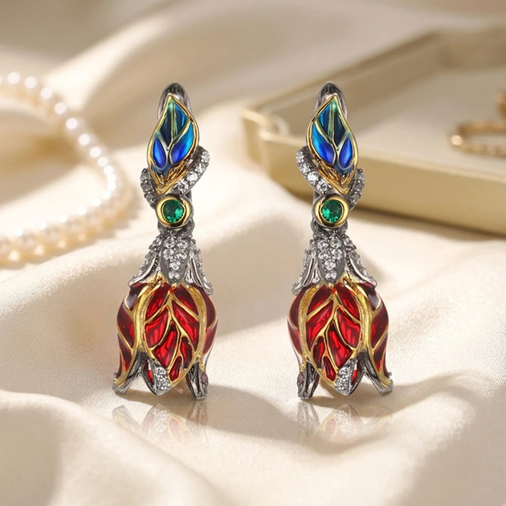 Top Level Best Sell Unisex 925 Silver Classic Pendant Green Spinel Earring 18K Gold Plated