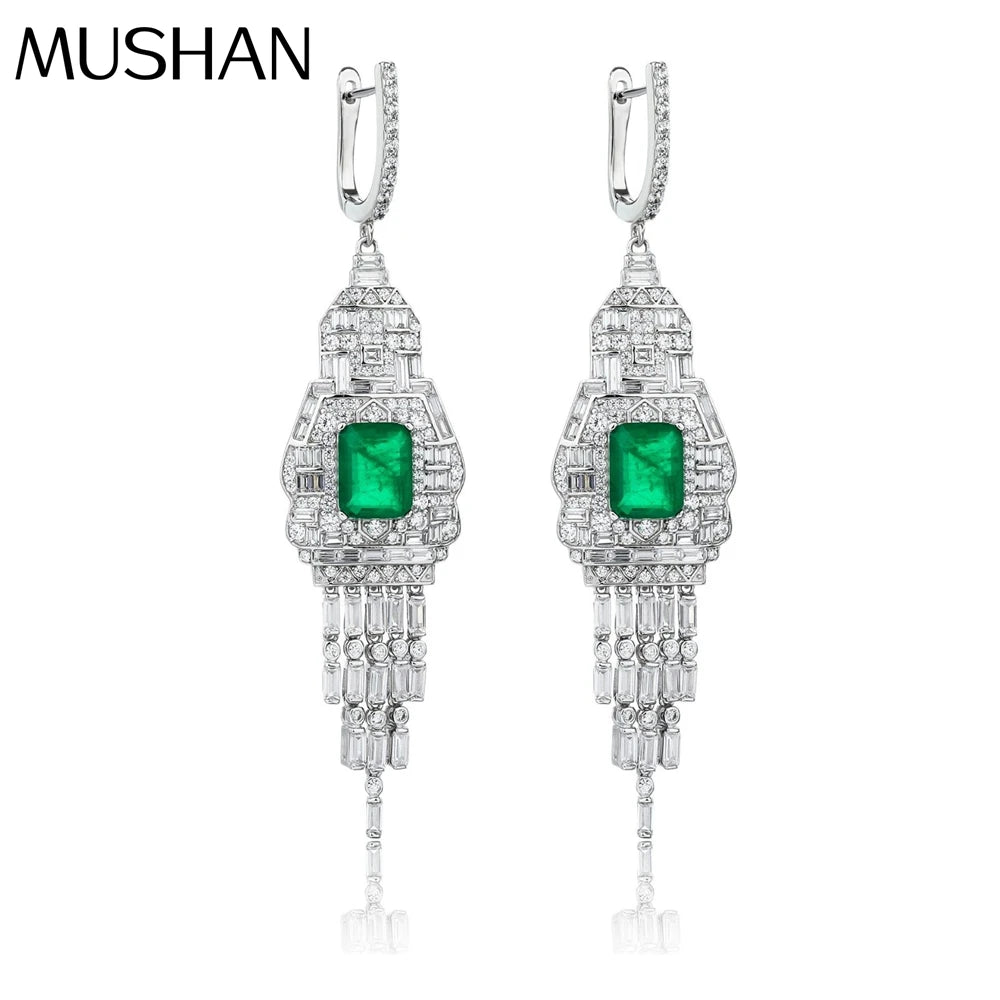 MUSHAN Jewelry Factory S925 Sterling Silver Stud Earrings With High End Feel Electroplated Gold High Carbon Diamond