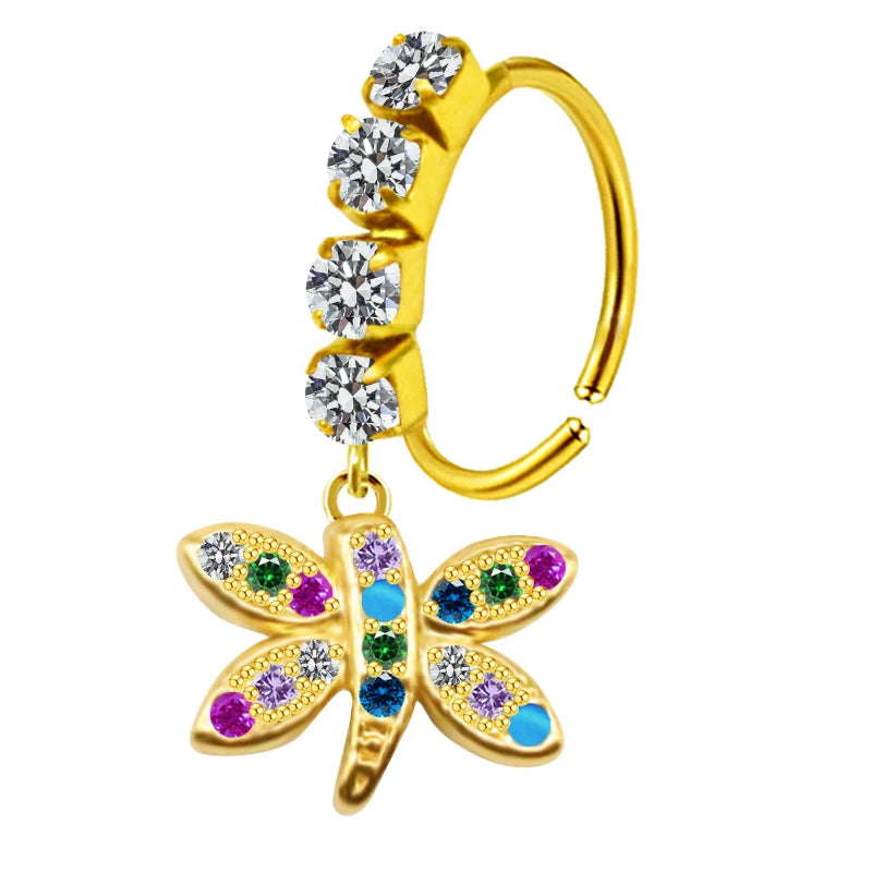 S&S Stainless Steel Dangle Hoop Nose Ring Collection | 66 Designs