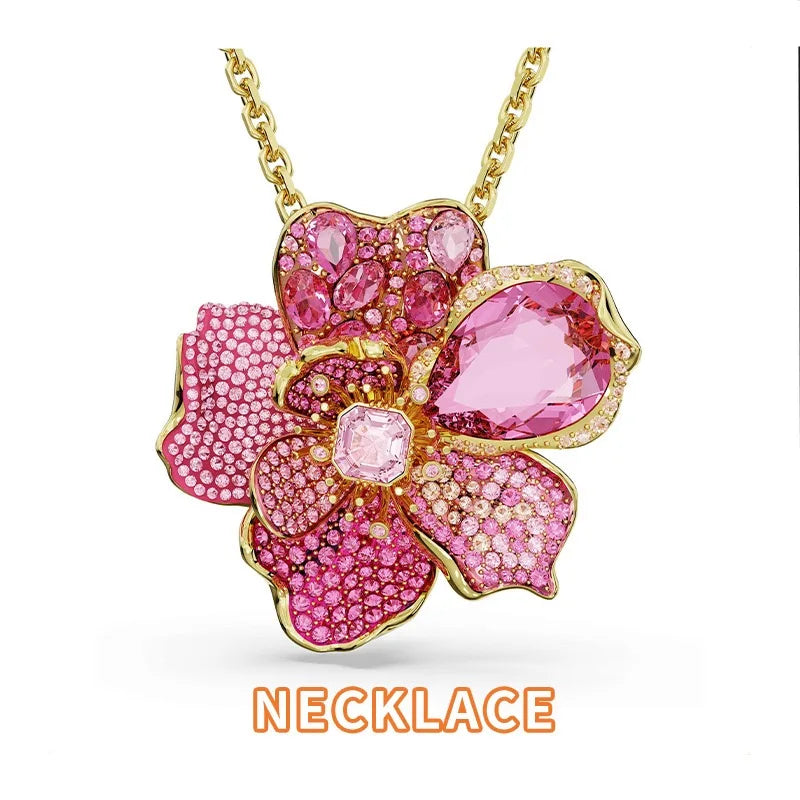XOTICA Austria Multicolored Series High-Quality Flower-Shaped Crystal Jewelry Set, Jewelry
