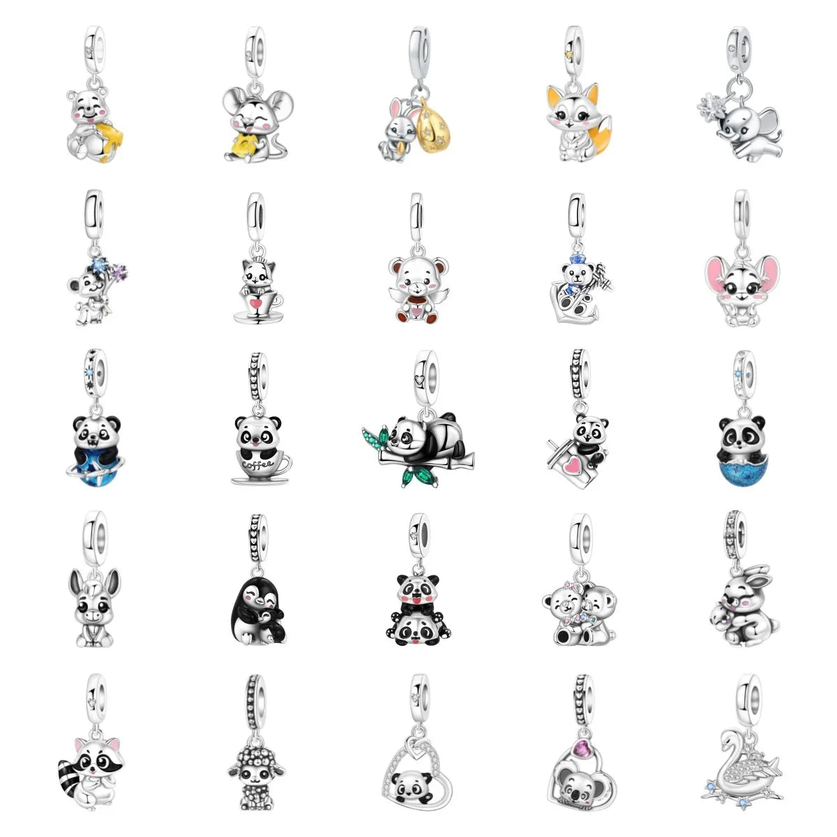 S&S Cute Animal Charm Pendants | Panda, Bear, Fox & Friends