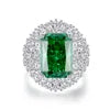 High Quality Fine Jewelry 925 Sterling Silver Green Zircon Ring for Women Gifts Emerald Luxury Women's Green Stone Ring Jewelry