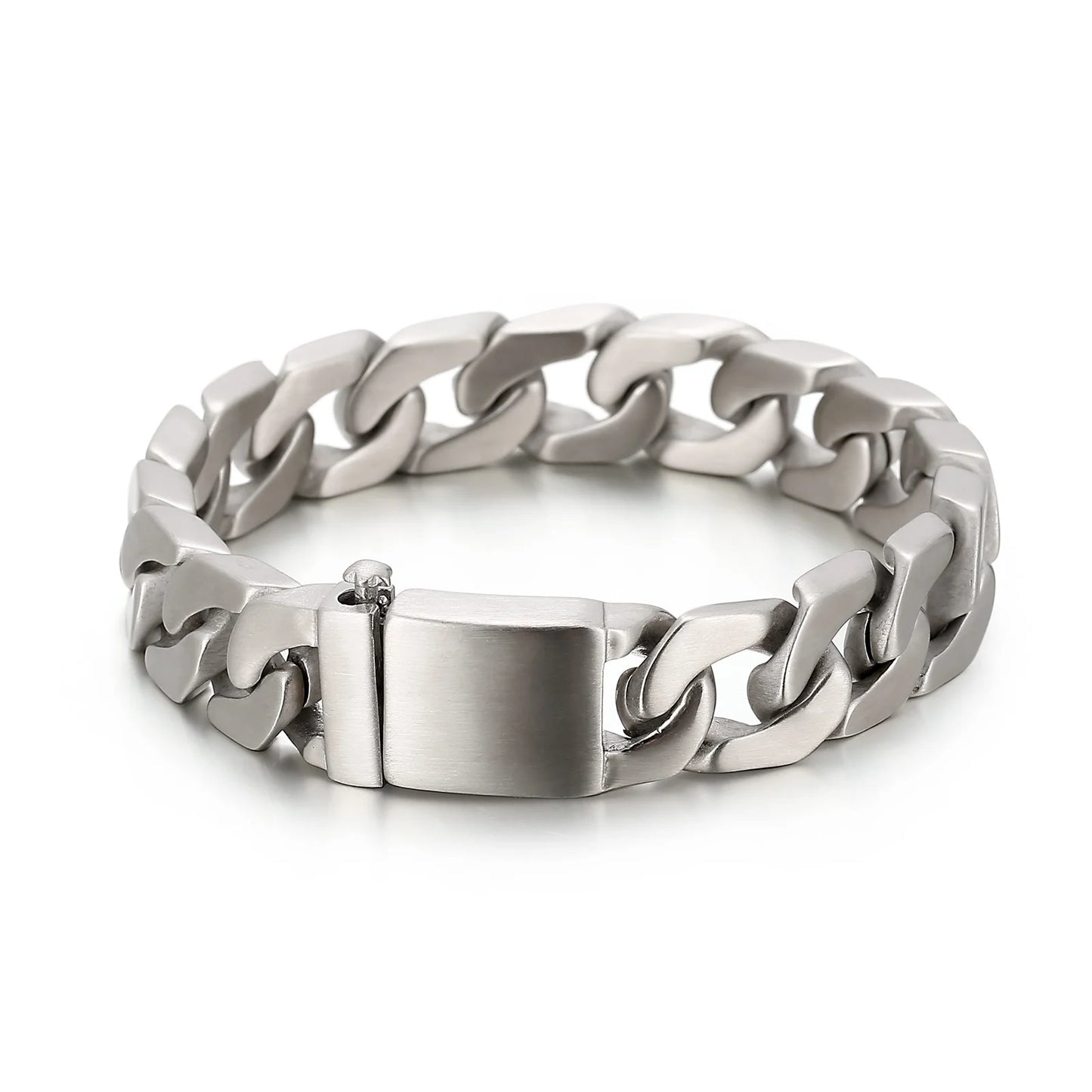 KALEN 22cm Retro Stainless Steel Cuban Chain Bracelet for Men