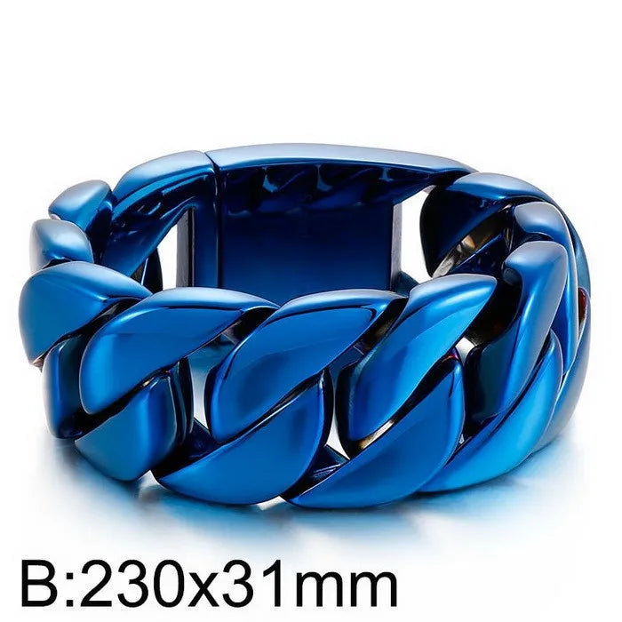 S&S European American Hip-Hop Fashion Coarse Cuban Chain Necklace Men Women 316L Stainless Steel Bracelet