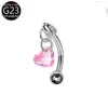 S&S Titanium Zircon Internally Threaded Eyebrow Stud | Multi-Shape & Colour