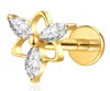 S&S ASTM F136 Titanium Labret Stud | Zircon | 83 Designs | Titanium & Gold