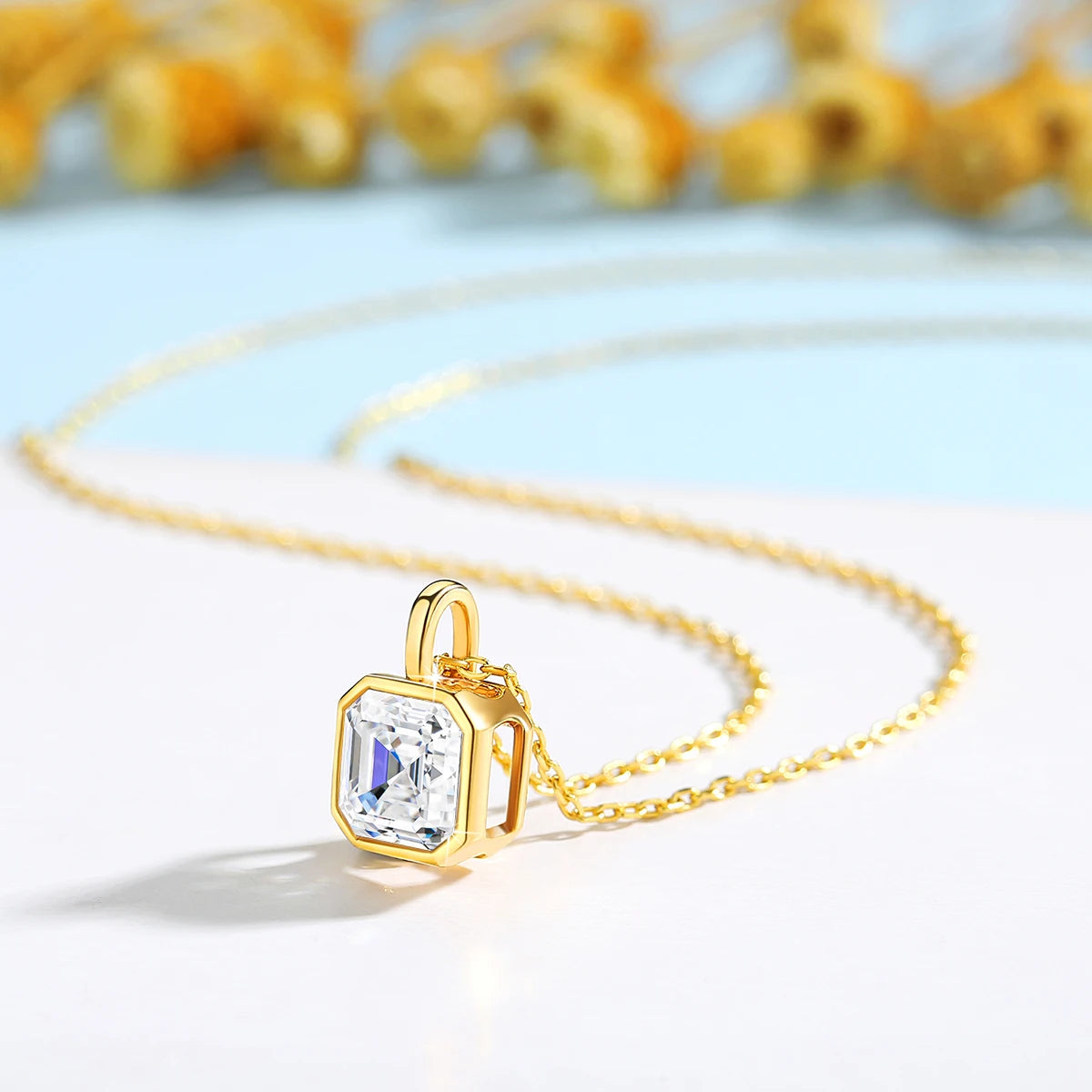 Gioiellieri Luxury Woman Fine Jewelry Engagement Wedding 2ct Asche Moissanite Diamond Pendant Hollow 14K Original Golden Jewelry