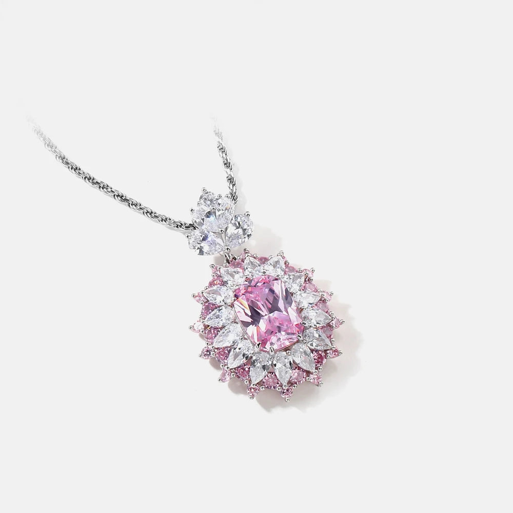 MUSHAN Jewelry Factory S925 Sterling Silver Necklace High End Women Jewelry With High Carbon Diamond Electroplated White Gold