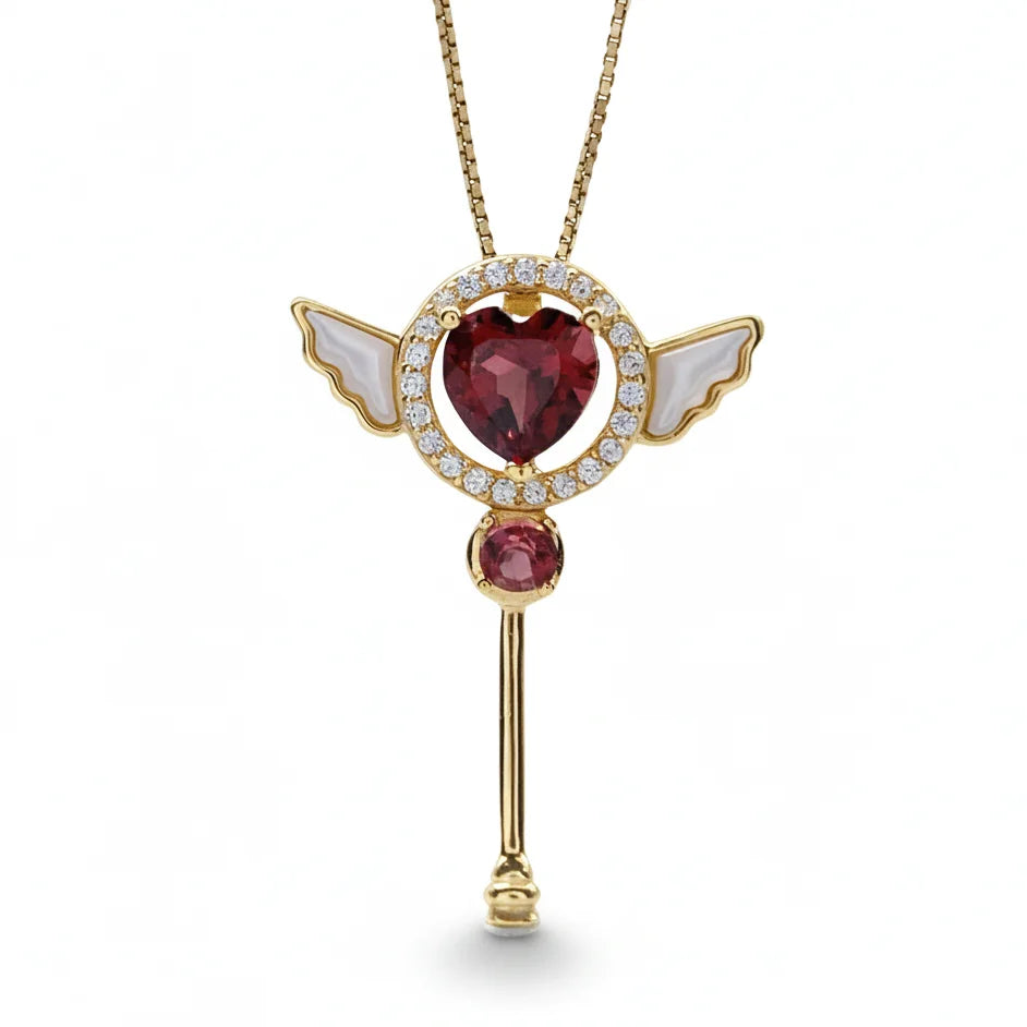 Gioiellieri Garnet Pendant with Natural Red Gemstone for Women S925 Sterling Silver Necklace Fine Jewelry Anniversary Birthday Gift for Her