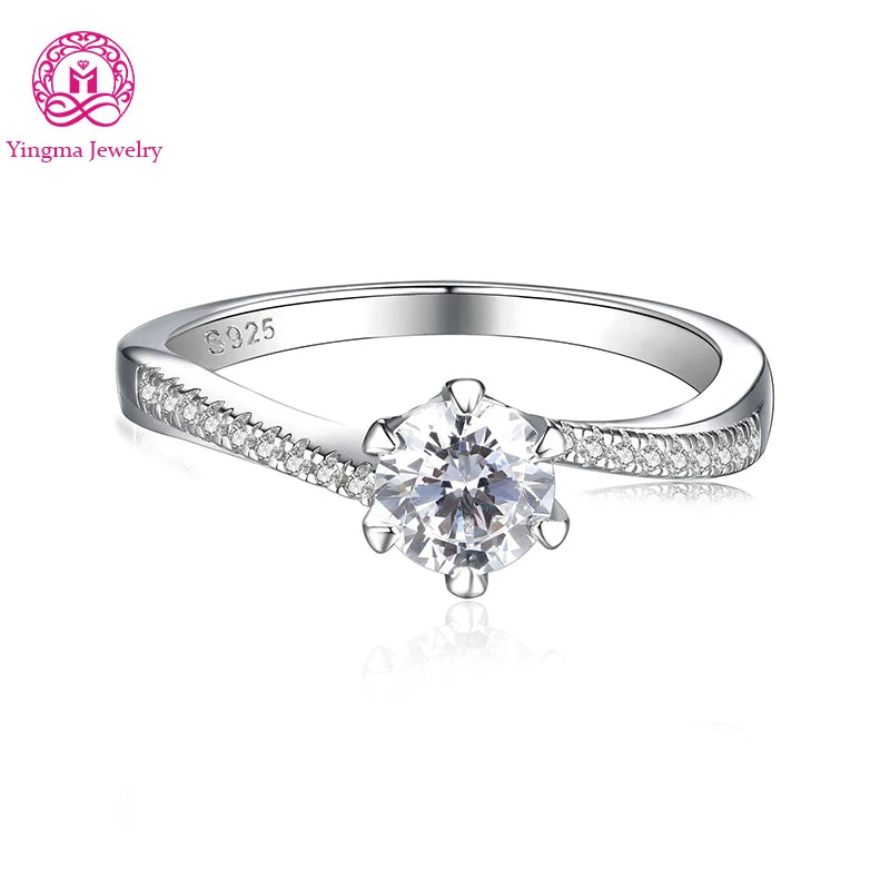 Gioiellieri Timeless Six Prong Lab Grown Diamond Ring 0.5ct D VVS1 9K 10K 14K 18K White/Yellow/Rose Gold PT950 Women Daily-Wear Jewelry