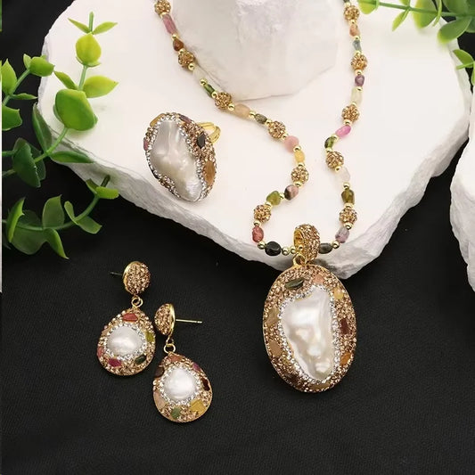 GLSEEVO 18K Gold Plated Natural Freshwater Pearl Jewellery Sets — Luxury Bridal & Wedding Collection