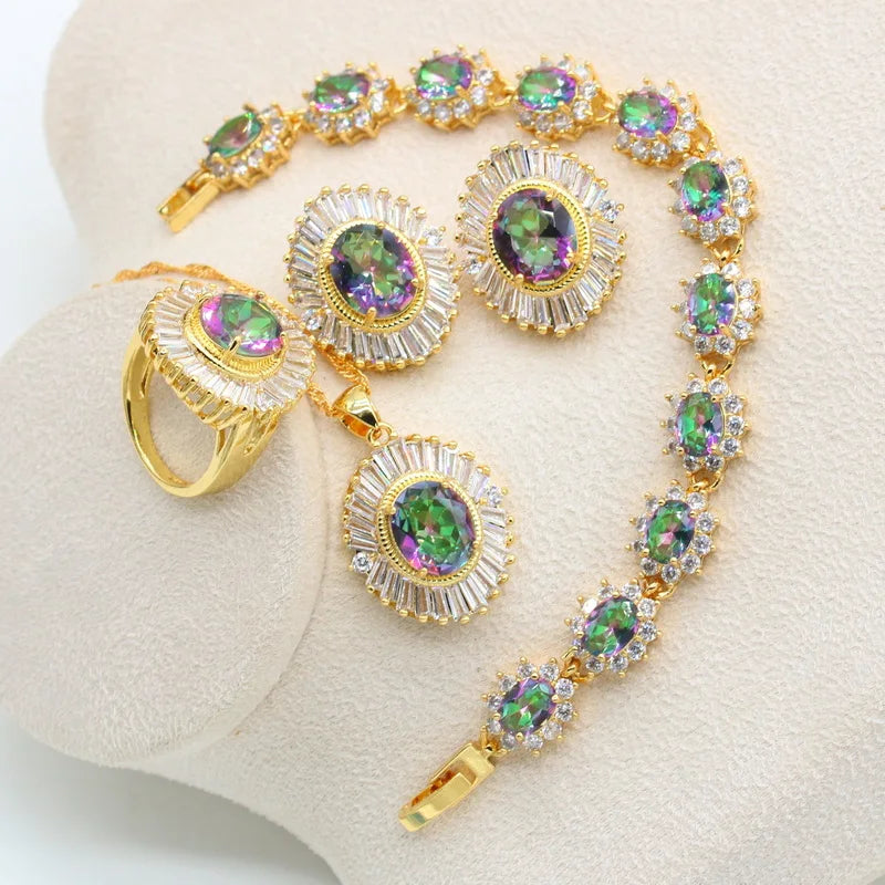 XOTICA 925 Sterling Silver Luxury Design Jewelry Set Custom Bridal Earrings Necklace Ring Bracelets for Women for Weddings Parties