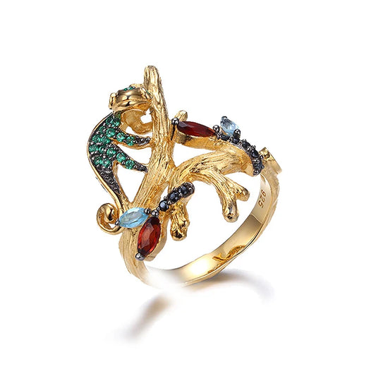 New Design Garnet Stone Fashion 925 Sterling Silver Ring for Women