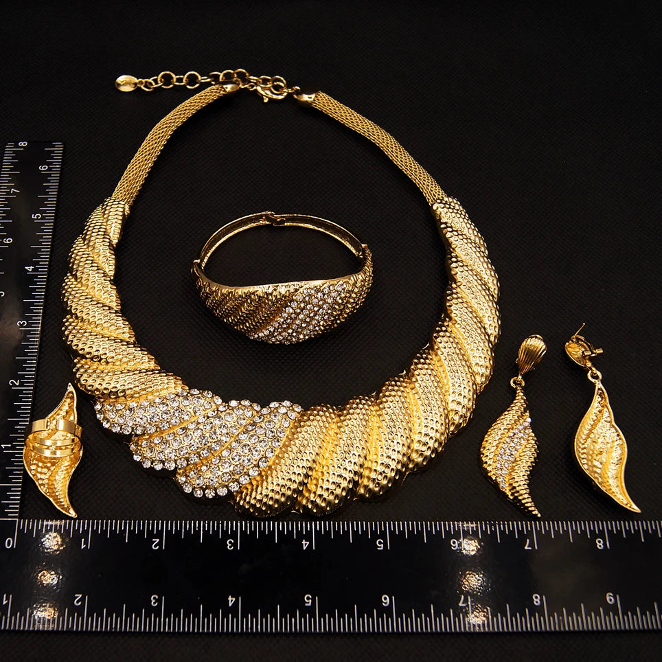 Zhuerrui Italian Gold Luxury Wedding Jewelry Sets White Bead Necklace Bracelet Jewellery Set Exquisite Cheap Price Gifts H00384