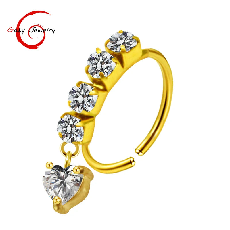 S&S Stainless Steel Dangle Hoop Nose Ring Collection | 66 Designs