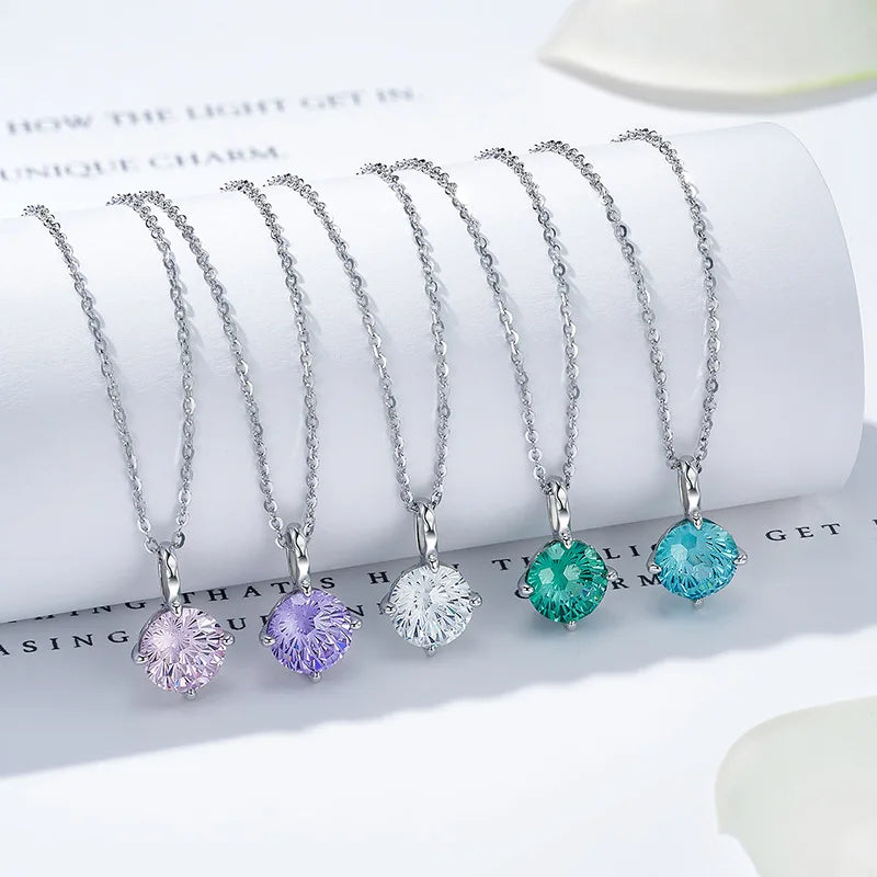 S&S Aqua Blue Zircon 925 Silver Jewellery Set | Fireworks Cut Rhodium Plated Ring, Necklace & Earrings | S&S Collection