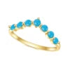 ArtistA Abiding Classic Design 925 Silver Yellow Gold Plated Turquoise Rings Stacking Synthetic Gemstone Turquoise Ring in Stock