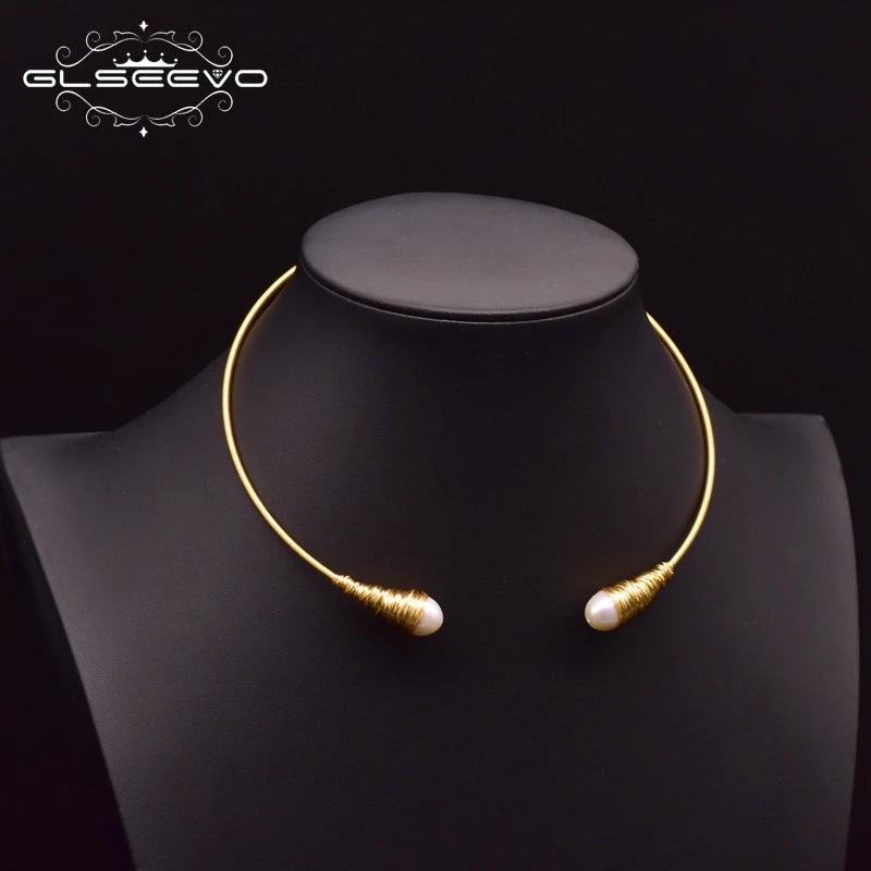 Natural Fresh Water Pearl Chokers Necklace for Women Necklaces Handmade Gold Jewelry