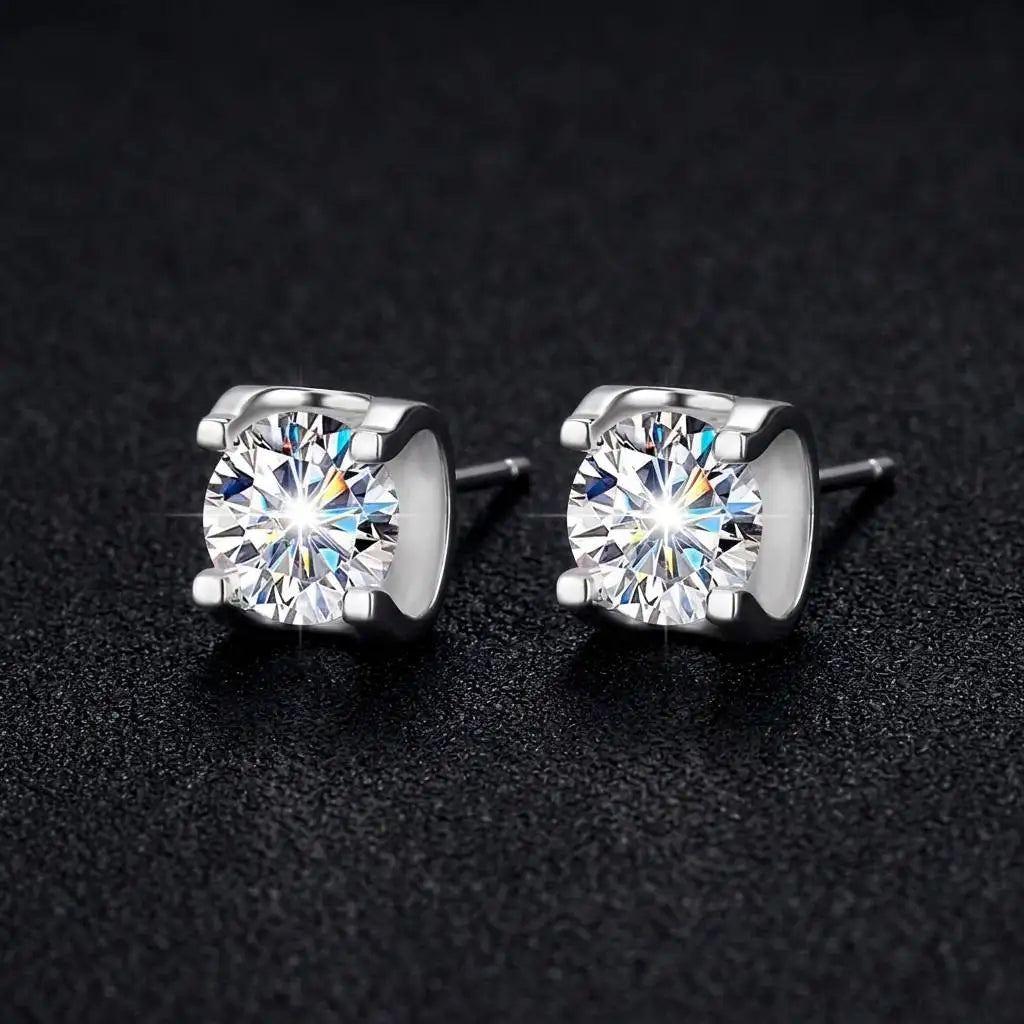 REDheart NORELLE Ladies Sterling Silver Fine Jewelry Sets Moissanite Necklace Stud Earring Ring Elegant Engagement Party Wedding Gift
