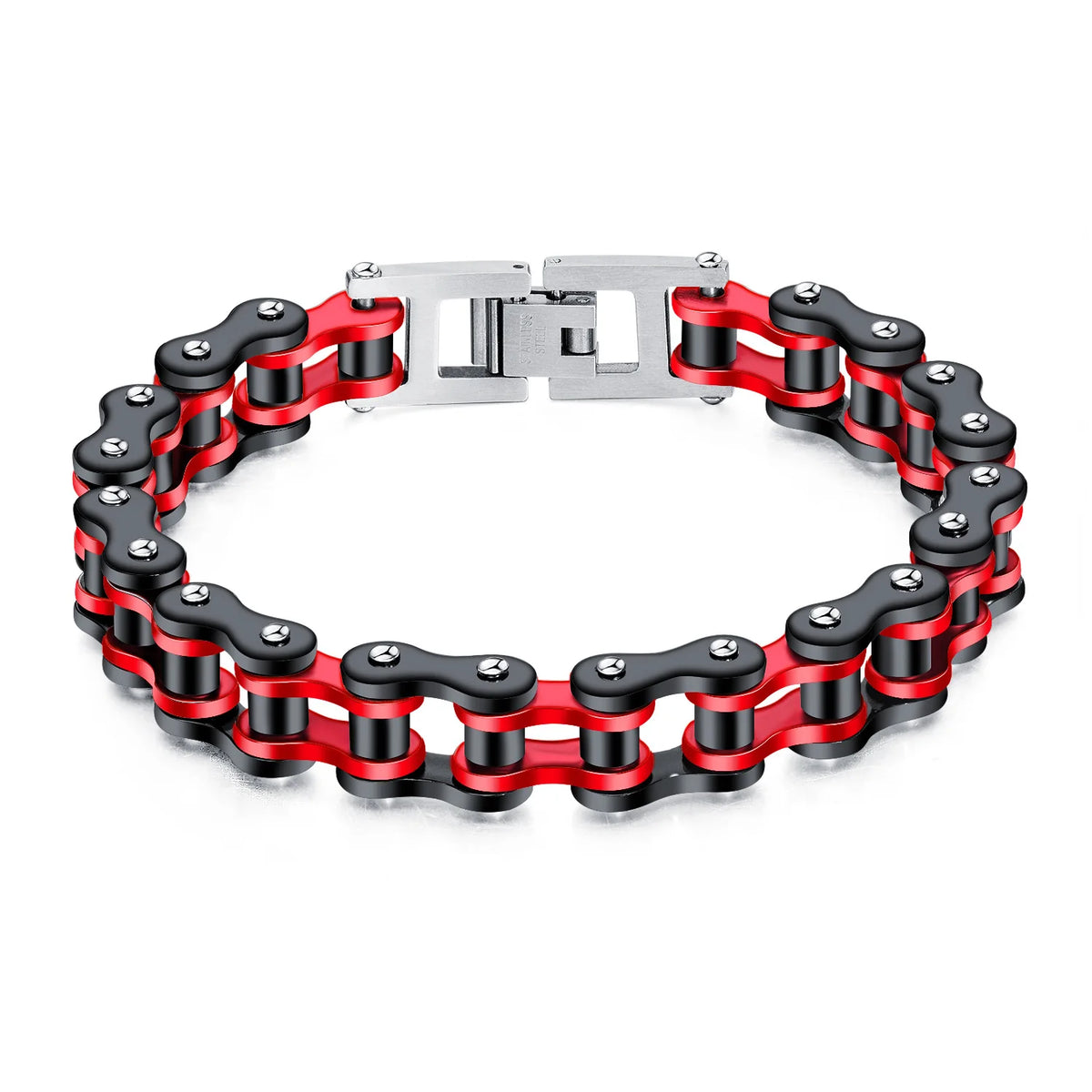 REBEL Retro Blue Red Yellow Bracelet 316 Stainless Steel Hip Hop for Men Handmade Jewellery Mens Biker Bracelets ALN25122648
